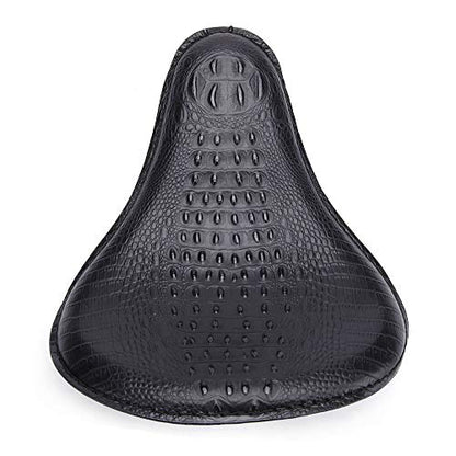 13" Black Crocodile Skin Motorcycle Leather Driver Seat Cushion for Harley Davidson Sportster Chopper Bobber (Black-Crocodile) - color: Black-Crocodile