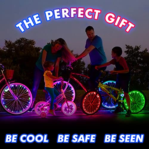 Activ Life 2-Tire Pack LED Bike Wheel Lights with Batteries Included, Get 100% Brighter and Visible from All Angles for Ultimate Safety and Style - color: Green