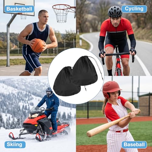 Skrfren Helmet Bags 2 Pack Motorcycle Helmets Protection Storage Bag with Drawstring Large Capacity Helmet Cover for Motorcycles, Skiing, Cycling, Travel (Black)