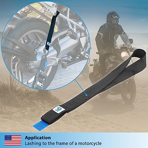 valonic Condor - Soft Loop tie Down Straps Heavy Duty - 2 Pack, 7716lbs, 1.4" x 18", Double Stitched, Black - for Motorcycle Handlebar