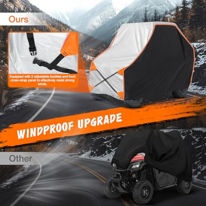 NEVERLAND UTV Cover 2 Seater Waterproof - Upgrade Windproof Design for Side By Side Cover Compatible with RZR Polaris Ranger Yamaha Rhino Can-Am Commander Defender Honda Pioneer (126" x 71" x 77") - size: 126 x 71 x 77 inch