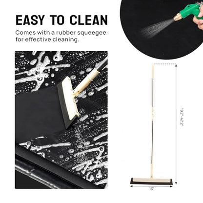 TUFFIOM Containment Mat w/Squeegee, 7'9" x 16' Garage Floor Mats for Under Car, Heavy Duty Waterproof Car Parking Mats for Snow Ice Rain Mud Oil - size: 7'9" x 16'