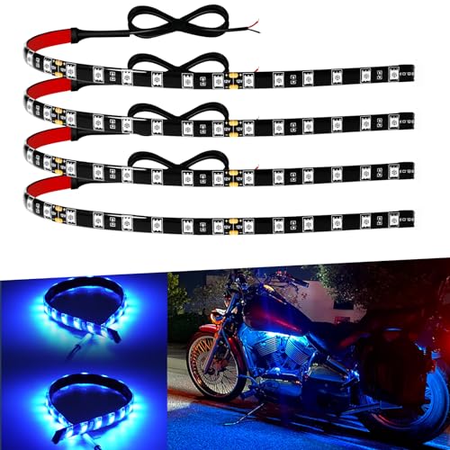 12V Led Strip Lights 12" Connectable Blue LEDs Light Strips for Cars Motorcycle Golf Cart Boat Marine Waterproof 12Volt Led Strip Light, 4Pack - color: Blue Led Strip Connectable, size: 12Inch/30CM