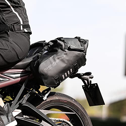 Rhinowalk Motorcycle Saddle Bags Waterproof Motorbike Panniers Motor Side Bag 18L (9L*2) Powersports Saddle Bag for Most Motorcycles Black, 1 Pair - size: 18L