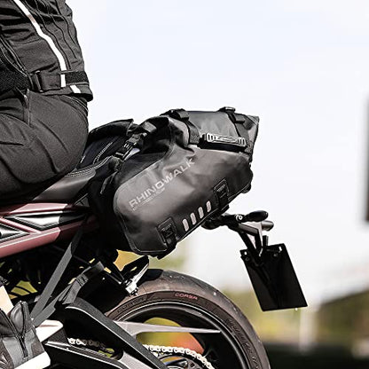Rhinowalk Motorcycle Saddle Bags Waterproof Motorbike Panniers Motor Side Bag 18L (9L*2) Powersports Saddle Bag for Most Motorcycles Black, 1 Pair - size: 18L