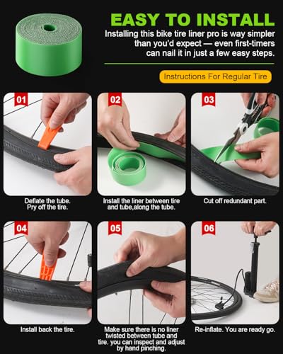 Julai Bike Tire Liner Pro, Inner Tube Bicycle Flat Protector Compatible with 20/24/26/27.5/29" - size: 700x28-32C