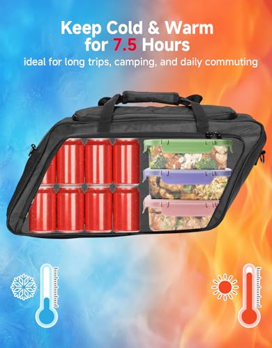 KEMIMOTO Upgraded Saddlebag Cooler Leakproof, Keeps Hot & Cold for 7.5 Hours Insulated Cooler Bag, 1680D Oxford & EVA for Touring Road Glide Street Glide Road King Tear-Resistant Camping Picnic Travel