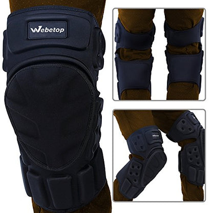 Webetop Motorcycle Knee Pads Adult High-Impact Shield-Resistance Flexible Breathable Adjustable Aramid Fiber +EVA Motocross MTB Shin Guards for Riding Skating Cycling