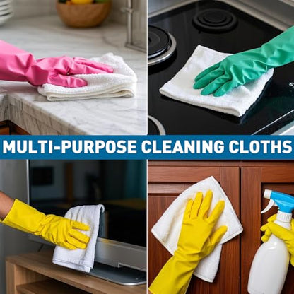 TEAWOO White Microfiber Cleaning Cloths Bulk-400 Pack, Microfiber Towels Bulk, Towels for Cars, Cleaning Rags White (12x12 inches) - color: White, size: 400 Pack
