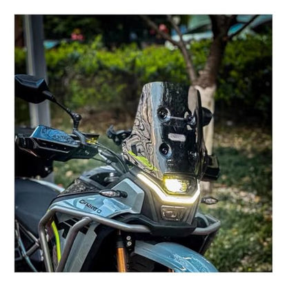 WindScreen Front Screen Wind Deflector Motorcycle Windshield Acrylic Windshield for CF&Moto 450 MT CF 450MT MT450 Front Windshield 450MT Heightened Windshield - color: 50 Gray