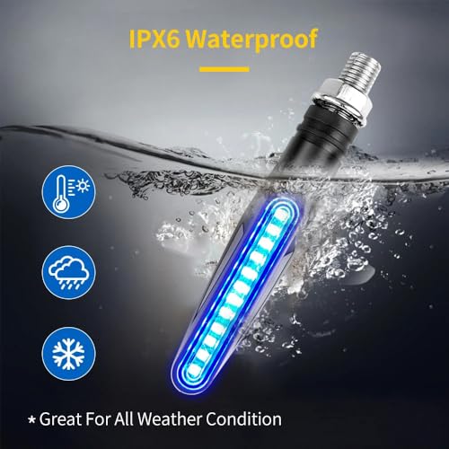Motorcycle LED Turn Signal Assemblies, Sequential Flow, Yellow Light, 12V, 83g, Plastic, （2 lights a set,not 4）