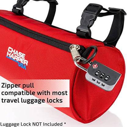 Chase Harper USA 105000 Ruckus Barrel Bag - Highly Durable Industrial Grade Ballistic Nylon Exterior with Strong Thermoplastic Insert Full Length Zippered Opening - Red - color: Red.