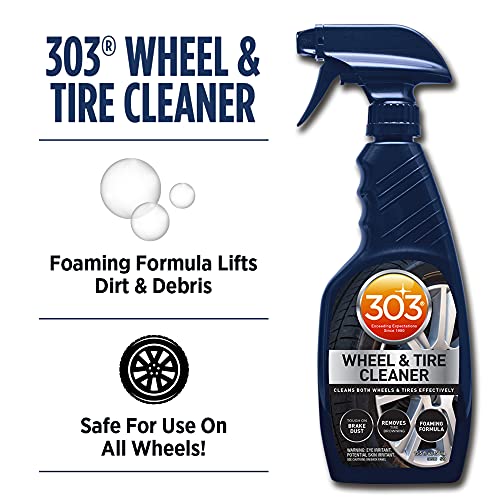 303 Products Wheel and Tire Cleaner - Cleans Both Wheels and Tires Effectively - Tough on Brake Dust - Removes Tire Browning - Foaming Formula, 16 fl. oz. (30590) Packaging May Vary - size: 15.5 Ounce (Pack of 1)