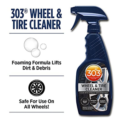 303 Products Wheel and Tire Cleaner - Cleans Both Wheels and Tires Effectively - Tough on Brake Dust - Removes Tire Browning - Foaming Formula, 16 fl. oz. (30590) Packaging May Vary - size: 15.5 Ounce (Pack of 1)