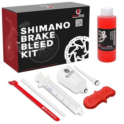 BleedZone Shimano Brake Bleed Kit with Mineral Oil - Hydraulic Brake Bleed Kit for Shimano Disc Brakes, Bike Brake Bleeder Kit, MTB Brake Bleed Kit, and Mineral Oil Brake Maintenance - size: MTB: 120ml Shimano