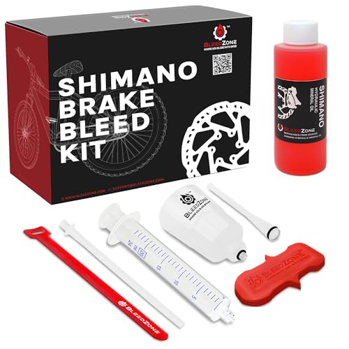 BleedZone Shimano Brake Bleed Kit with Mineral Oil - Hydraulic Brake Bleed Kit for Shimano Disc Brakes, Bike Brake Bleeder Kit, MTB Brake Bleed Kit, and Mineral Oil Brake Maintenance - size: MTB: 120ml Shimano