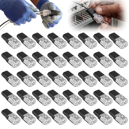 Double Wire Plug-in Connector with Locking Buckle, 2026 New Quick Plug in Connect Wire Connectors for Electrical Projects, Led Light Strip Connectors 2 Pin for Home Automotive Wiring (40PCS) - color: 40PSC
