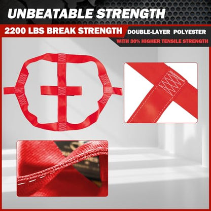 Motorcycle Rear Wheel Tie Down Strap, 2200lbs Break Strength Universal Motorcycle Tie Down Strap in Red - color: Orange,Green