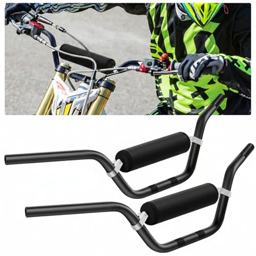 2 Pcs 7/8" 22mm Dirt Bike Handlebars with Foam Pad Atv Motorcycle Handlebars for Motocross Atv Dirt Bike Ebike (Black)