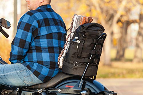 Kuryakyn 5282 Momentum Freeloader Expandable Motorcycle Travel Luggage: Weather Resistant Duffle Bag with Sissy Bar Straps, Black - style: Freeloader Duffle
