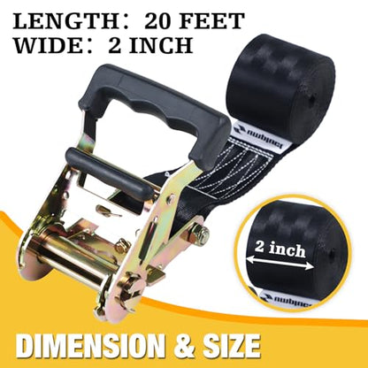 Endless Retractable Ratchet Straps 1650 lb Break Strength 2in x 20 Ft (No Hooks) Tie Down Kit for Securing Stuff to Roof Rack,Travel Trailer/RV Battery,Motorcyle - size: 2in x 20ft-2p
