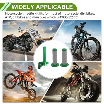 22mm Throttle Grip with 120cm White Throttle Cable 1 Pair of Convex Green Handlebar Covers Plastic Aluminum Alloy Motorcycle Throttle Grip Green - color: Green