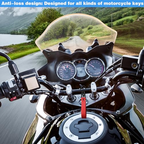 2Pcs Motorcycle Accessories - Fabric Keychain, Black and Red, Anti-Lost Lanyard Key Chains