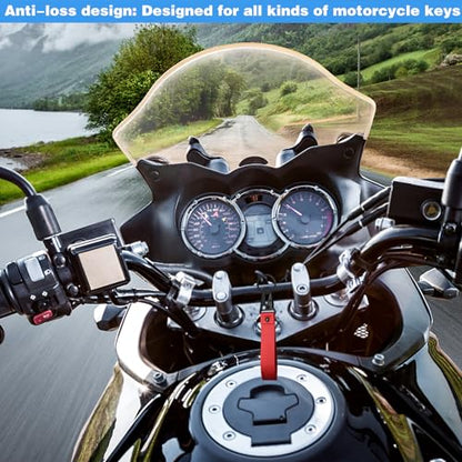 2Pcs Motorcycle Accessories - Fabric Keychain, Black and Red, Anti-Lost Lanyard Key Chains