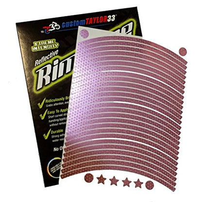 customTAYLOR33 Special Edition Pink High Intensity Grade Reflective Copyrighted Safety Rim Tapes, 15"/16" (Combination Rim Size) - size: 15"/16" (Combination Rim Size)