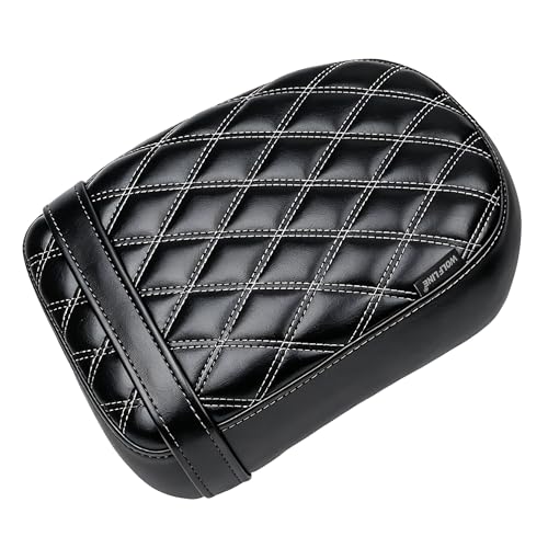 Motorcycle Passenger Comfort Seat Fit for CMX1100 Rebel 1100/DCT/SE 2021-2026, Leather Rear Saddle Back Cushion Pillion Pad, Black w/Gray Stitching - color: Rear - Black-B