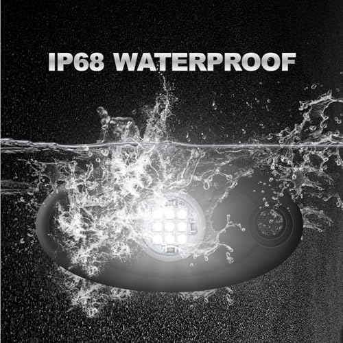 4Pods LED Rock Lights White LED Neon Underglow Light for Car Truck ATV UTV SUV Boat Underbody Glow Trail Rig Lamp Waterproof (White) - color: White