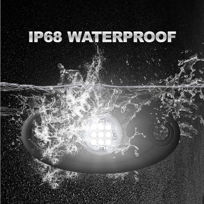 4Pods LED Rock Lights White LED Neon Underglow Light for Car Truck ATV UTV SUV Boat Underbody Glow Trail Rig Lamp Waterproof (White) - color: White