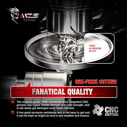 MZS Bar End Mirrors, Motorcycle Handlebar Mirrors Round Black+Motorcycle Frame Sliders, Falling Crash Protector Guards No Cut Kits Compatible with CBR1000RR