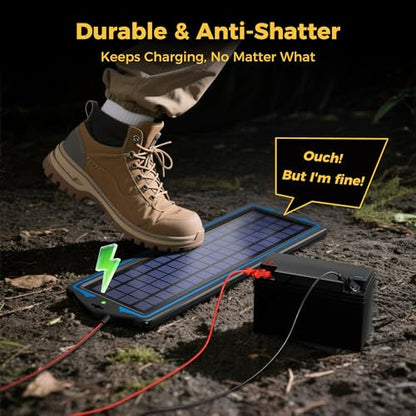 SUNAPEX 12V Solar Battery Charge: 5W Waterproof Portable Solar Panel Kit - Battery Maintainer Trickle Charger - with Upgrade Built in Charge Controller for Car Boat RV Trailer Automotive Motorcycle - size: 5W