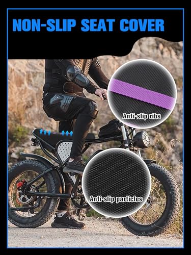 Non-Slip Seat Cover Compatible Fit for Ridstar Q20/Q20 Pro Lite EBike E-Bike, Electric Bike Soft Seat Cover Purple - color: purple