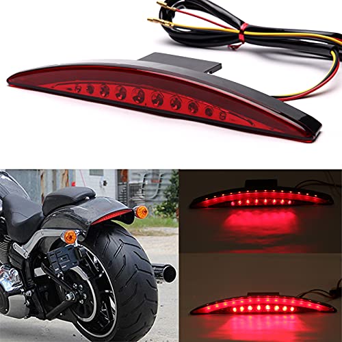 Rich Choices Motorcycle Rear Fender Edge LED Braking License Plate Tail Light Stop Running Light Compatible with Harley Davidson Breakout FXSB 2013-2016 CVO FXSBSE 2013-2014 (Red Lens) - color: Red Lens