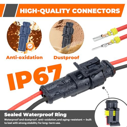 828Pcs 52 Sets Waterproof Automotive Electrical Wire Connectors with Ratcheting Wire Crimper, 1/2/3/4/5/6 Pin Plug Connectors Kit Water proof Connector