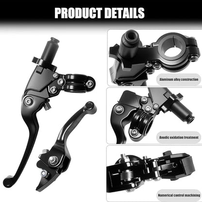 7/8inch 22mm Universal Motorcycle Clutch Brake Lever Folding Levers for 50/110/125/140/150cc Dirt Pit Bike SSR RFZ 125 DBX18/19 Xpro Coolster Thumpstar Baja Apollo (Black) - color: Black