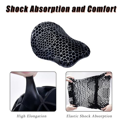 Motorcycle Gel Seat Cushion for Kawasaki Z900RS Z900 RS Z 900RS, Shock Absorption & Breathable Motorcycle Seat Pad for Daily Riding & Long Trips, 3D-Honeycomb Structure