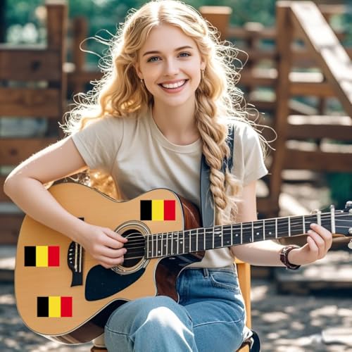 4 PCS Flag Stickers - Belgium Flag Stickers Decals for Cup Computer Laptop Car Bumper Window Helmet Musical Instrument with Smooth Surface - size: Belgium