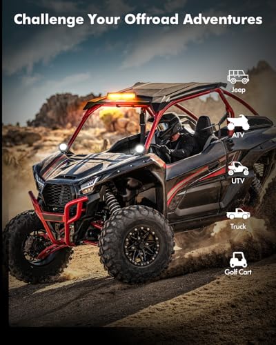 Auxbeam 6 Modes Amber White Series 12 Inch 300W LED Light Bar Dual Color Strobe Function Spot Flood Combo Beam Flashing LED Offroad Light for Pickup Truck Car Jeep - color: 12"