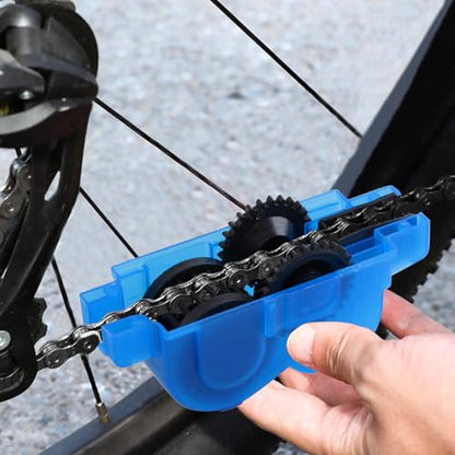 JONMON Bike Cleaning Tools 6 Pieces Set - Bicycle Cleaner Include Chain Scrubber and Cleaning Brush for Drivetrain, Gear, Cassette and Sprockets, Suitable for Mountain/MT/Road/BMX Bike