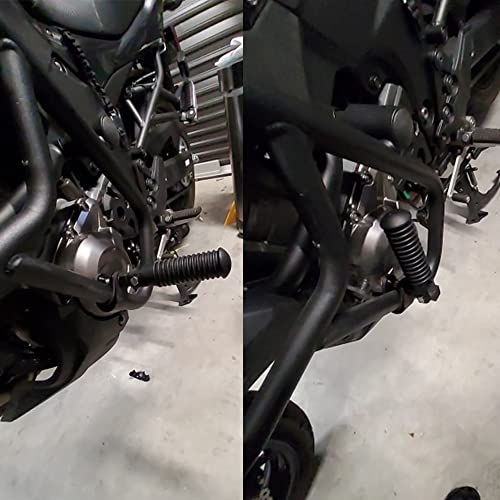 1" (25.4mm) -1.25" (32mm) Motorcycle Highway Engine Crash Bar Guard Foot Pegs Clamp Footrest Mount Rest Rubber For Harley Chopper Bobber Custom (Matte Black) - color: Matte Black