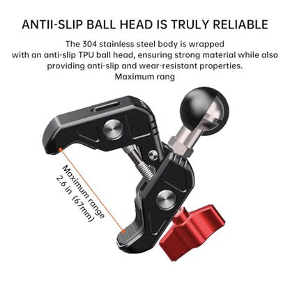 Camera Magic Clamp Mount for GoPro DJI Insta360 with 1/4"-20 Screw, Adapter for Umbrella Clamp, Desktop, Strollers, Wagons, Photo Studio Light Stand, Photo Boom Stand, Motorcycle Bicycle - size: Crab Clamp