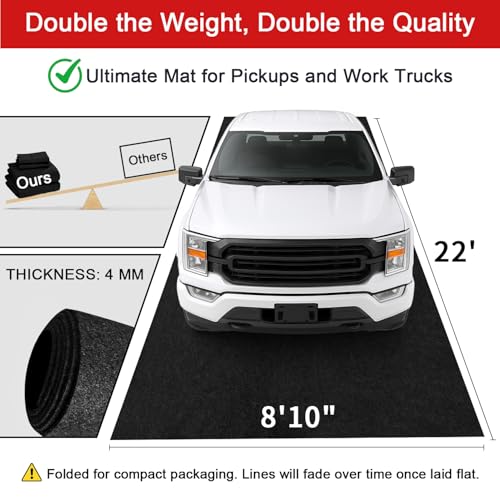 Extra-Large Garage Mat 22' x 8'10" - Durable Oil Mat for Garage Mats for Floor Under Car, Washable Garage Rug, Absorbent Floor Mats with Waterproof Liner, Garage Carpet, Oil Change Pad, Car Rug - size: 8'9" x 21'11" (Rectangular)