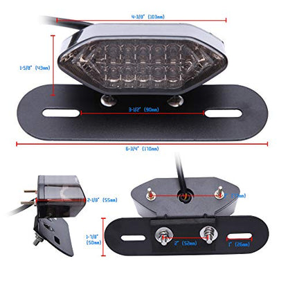 DREAMIZER Waterproof Square Trailer Lights kit, ABS Red Brake Stop Tail Running License LED Light Lamp Compatible With Sportster 883 1986-2020 - color: Black
