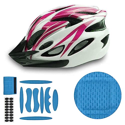 2 Set Cycle Helmet Pads, Helmet Padding Kit, Universal Foam Pads for Motorcycle Bike Cycling Helmet (Blue) - color: Blue