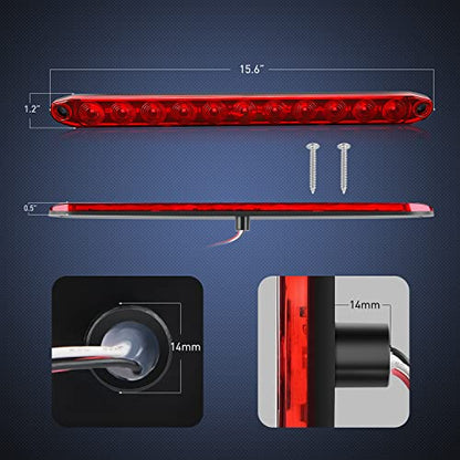 Nilight 2PCS 16Inch 11 LED Red Trailer Light Bar for Parking Stop Turn Signals Tail Brake DOT Compliant IP65 Waterproof Truck ID Marker - color: 2Pcs 16" Red 11LED
