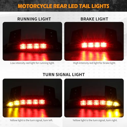 Motorcycle Chopped Rear Fender Edge LED Brake License Plate Tail Light Stop Running Light Turn Signal Lamp Compatible with Harley Sportster XL883N 1200N XL1200V XL1200X (Smoke Lens) - color: Smoke Lens#1
