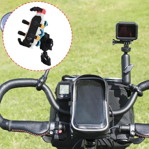 Motorcycle Phone Mount Vibrations Dampener Anti Shake Holder ABS Metal Silicone Mobile Phones Clamp Fits Smartphones - style: A